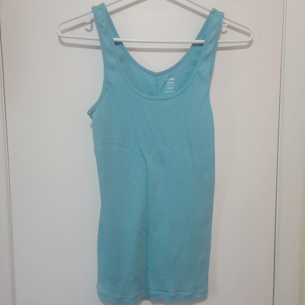 3/$18 light blue fitted muscle tank